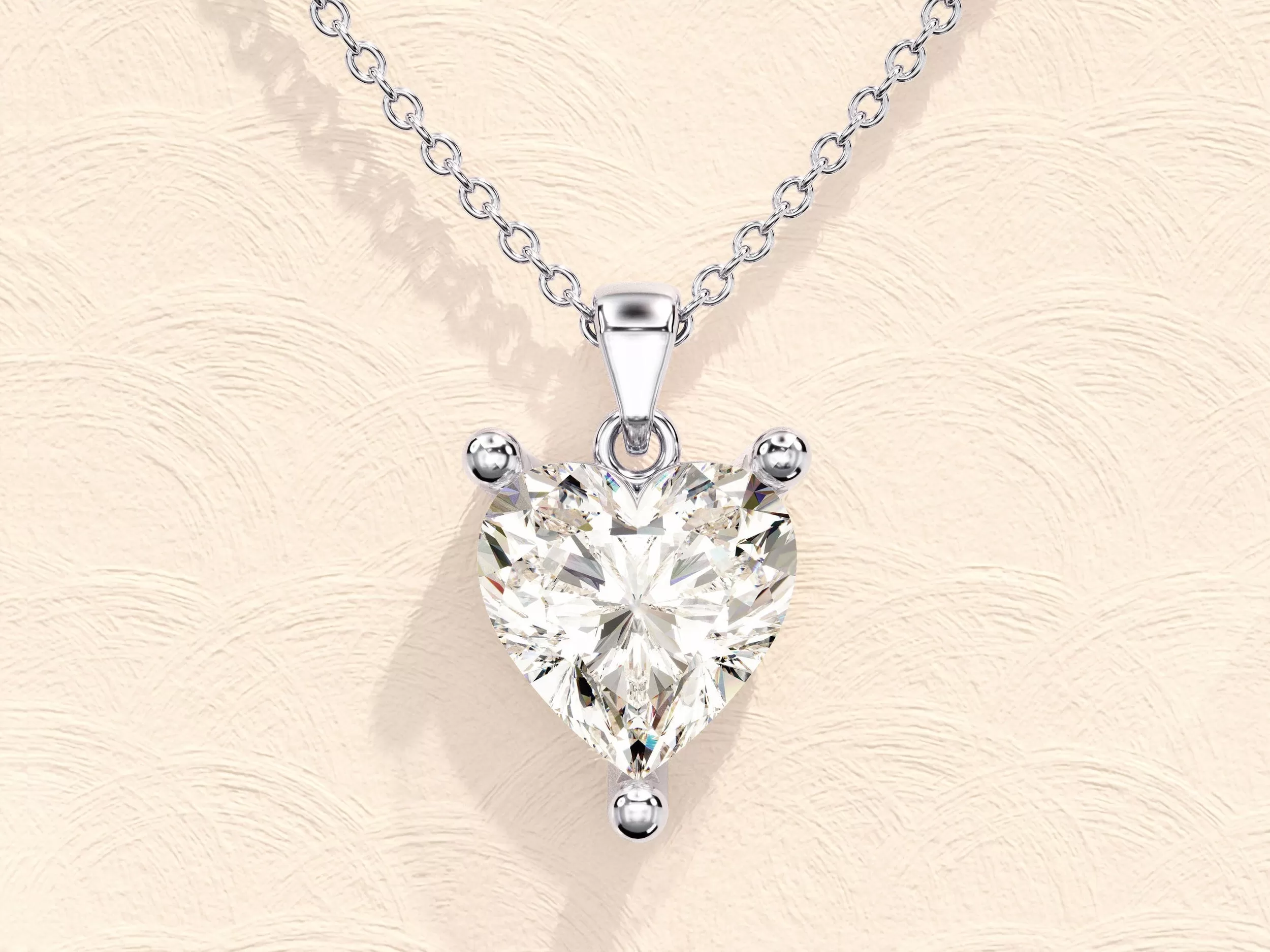 1.0 CT Heart Moissanite Diamond Solitaire Necklace