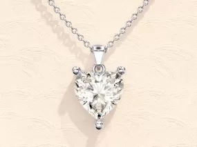 1.0 CT Heart Moissanite Diamond Solitaire Necklace