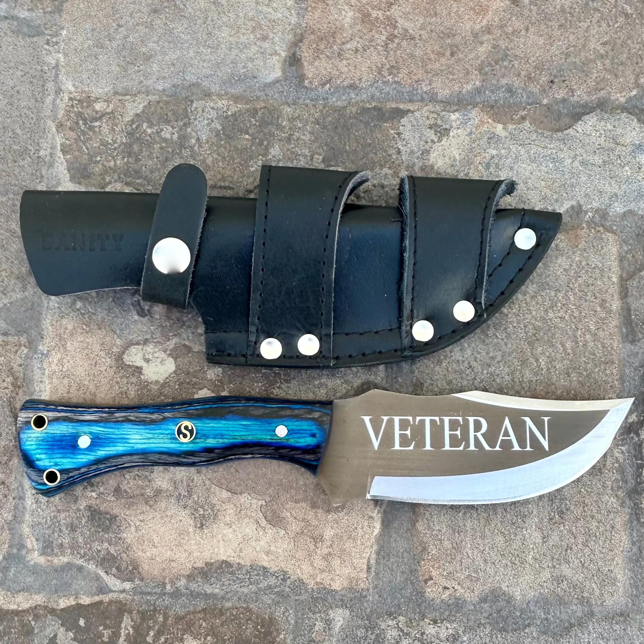 10” Rough Rider Series - Veteran - Blue & Black Wood - D2 Steel - Horizontal & Vertical Carry - CUS40