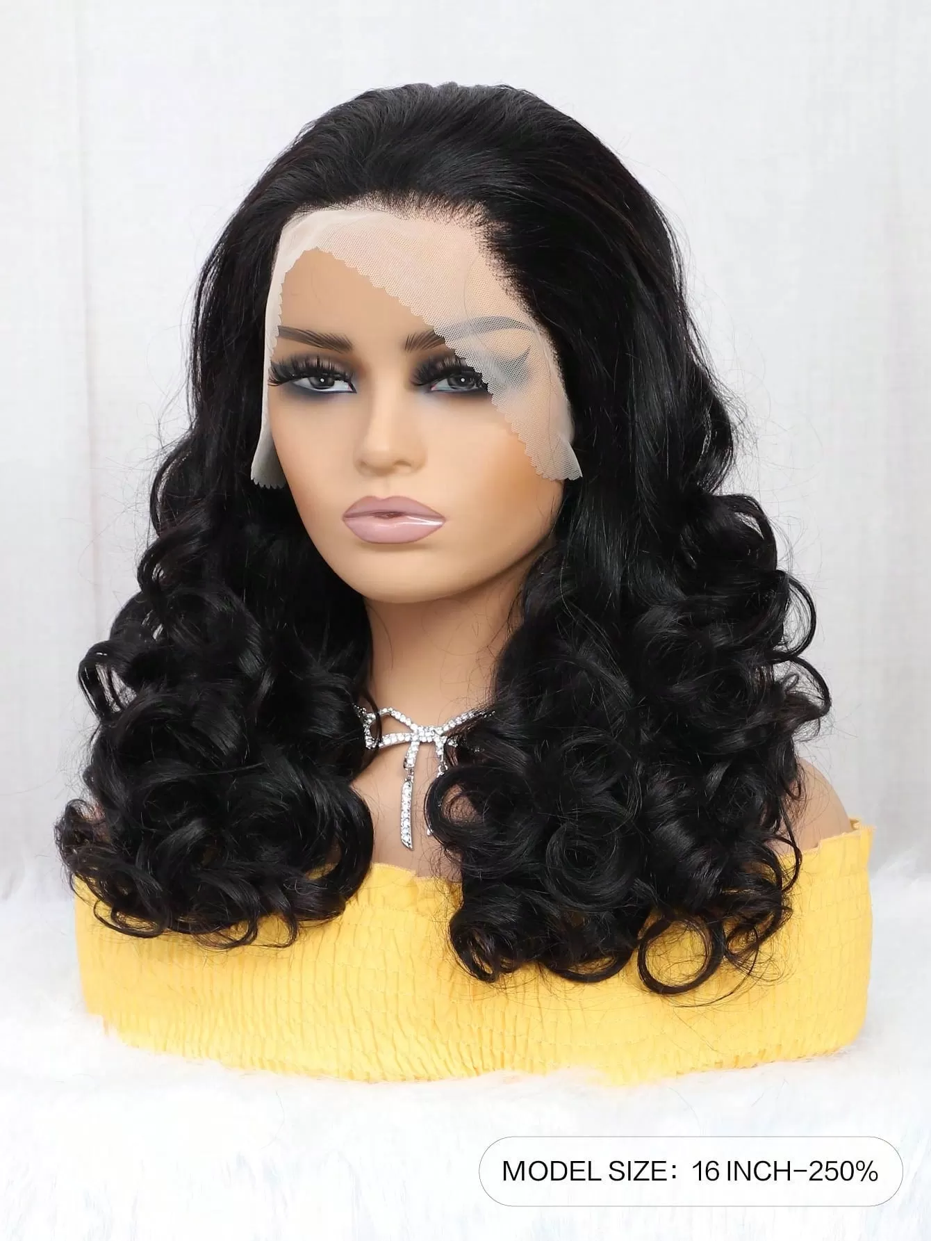 13X4 Transparent Lace Front Curly 250% Density Human Hair Wig