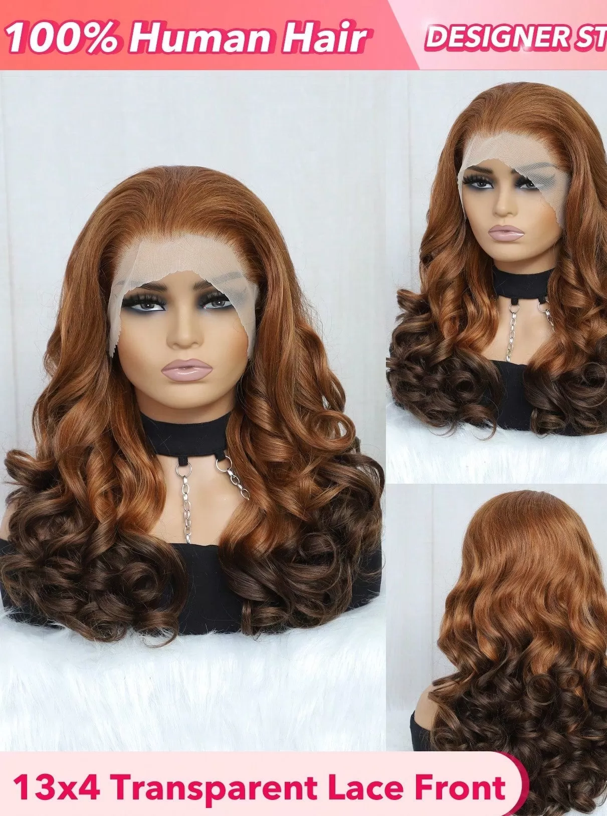 13X4 Transparent Lace Front Curly 250% Density Human Hair Wig