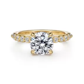 14K Y Gold 0.37ctw Bezel Set Diamond Engagement Ring