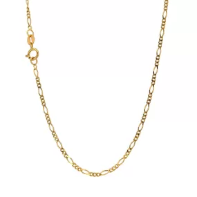 18k Yellow gold solid Figaro chain