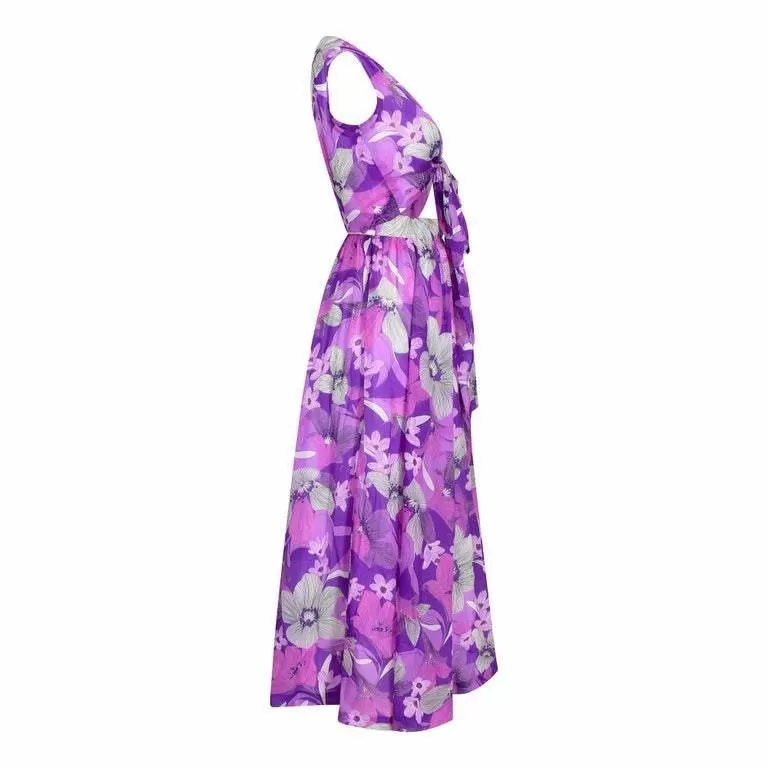 1960s / 1970s Purple Floral Skirt Set UK size 8