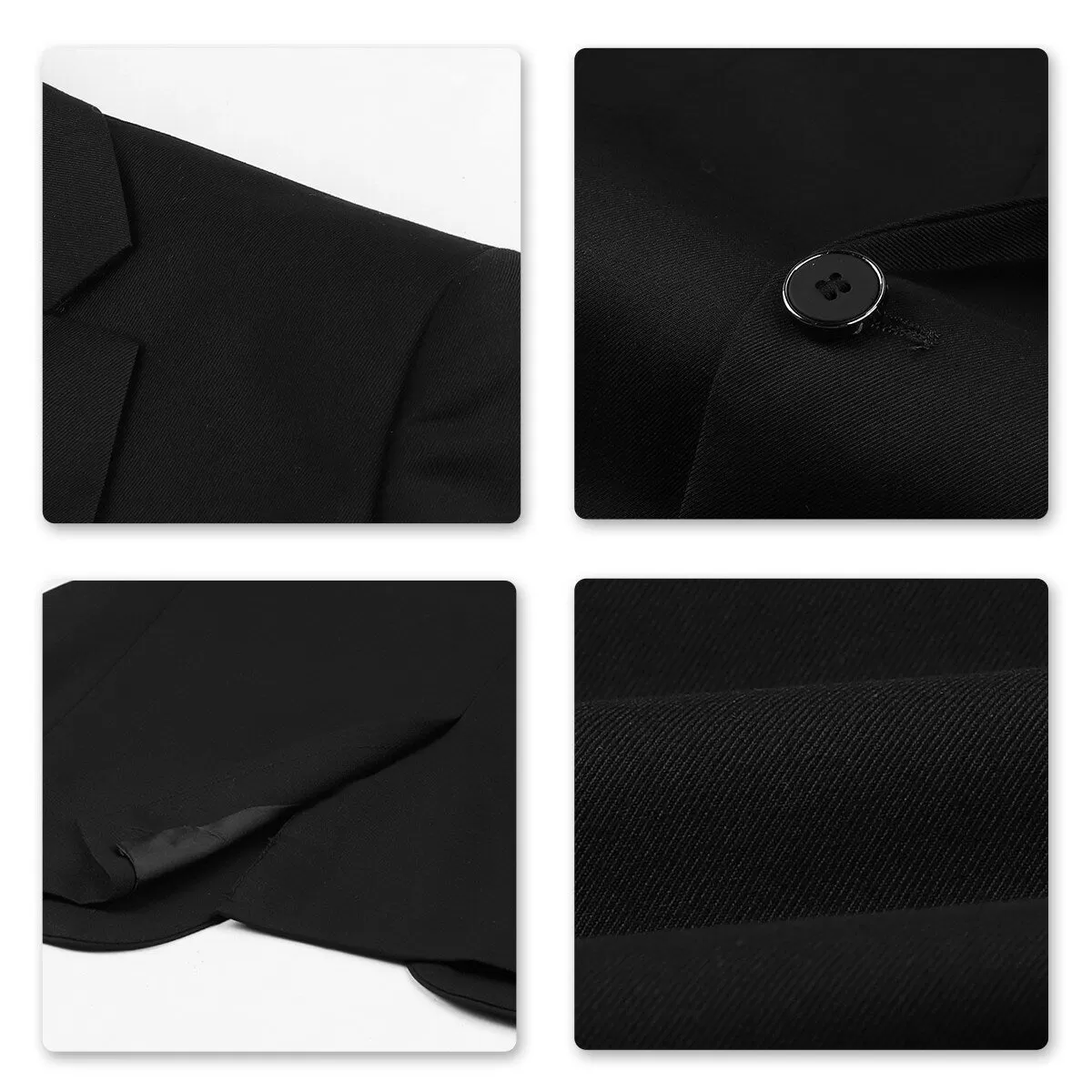 2-Piece Slim Fit Simple Designed Black Suit