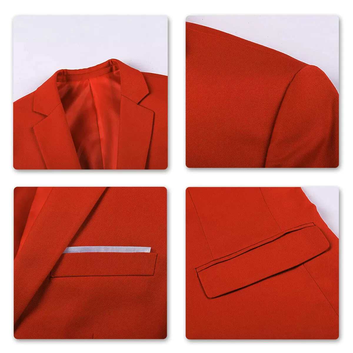 2-Piece Slim Fit Simple Designed Red Suit