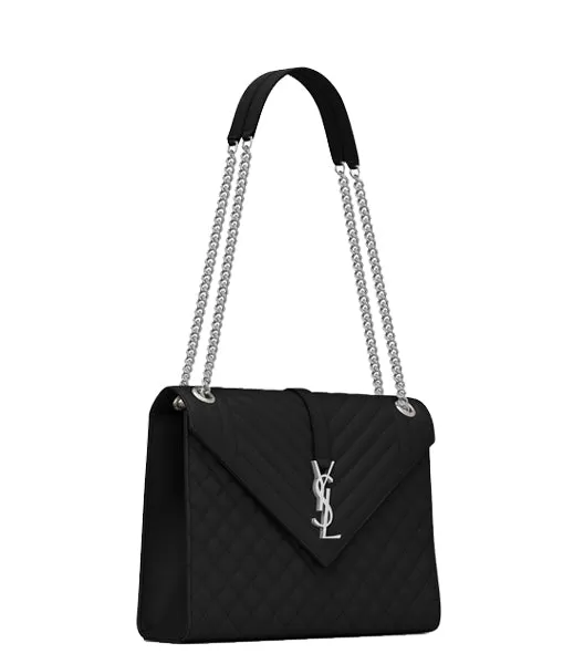 3 Mix Satchel Large, Black/Silver