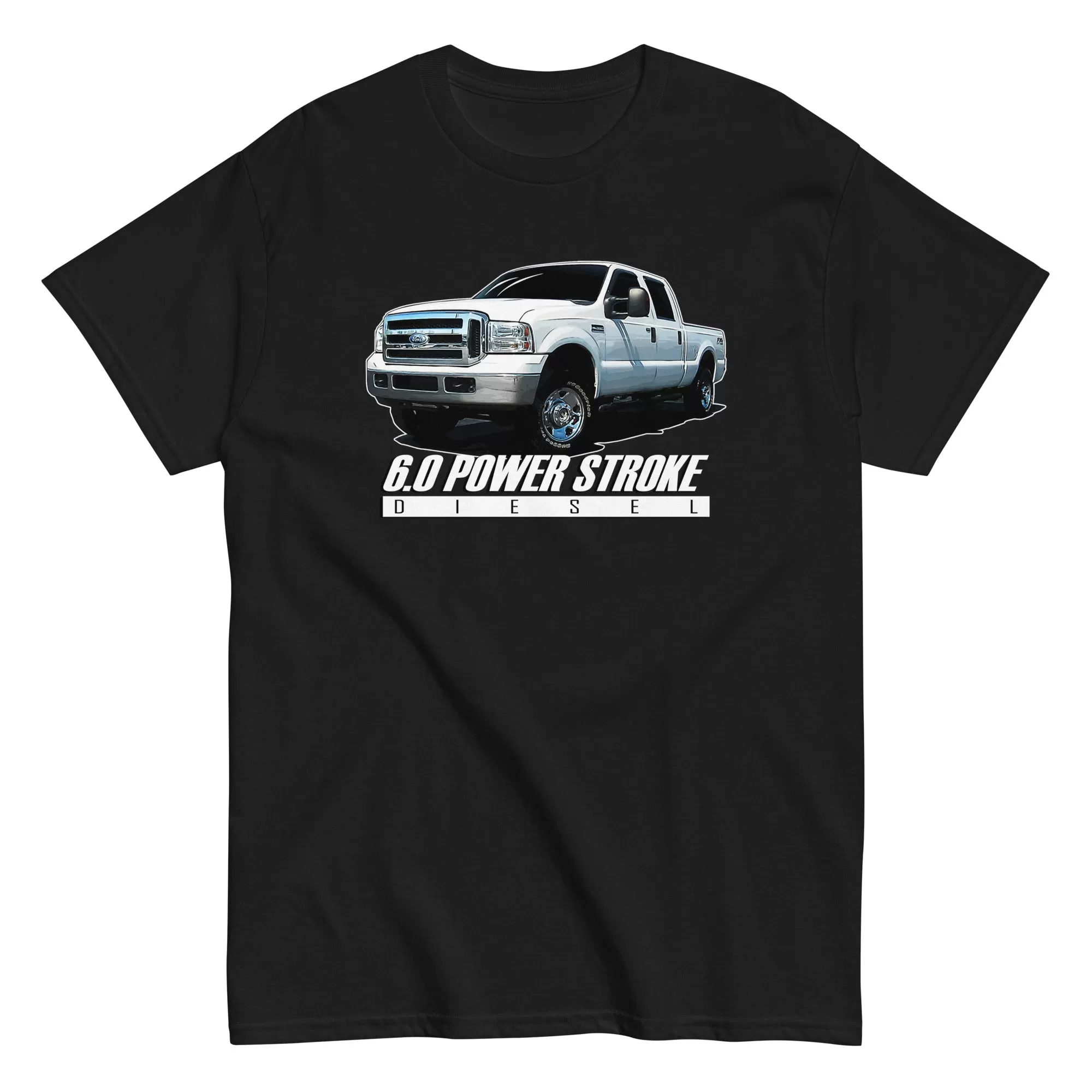 6.0 Power Stroke Diesel T-Shirt With F250 Crew Cab Design