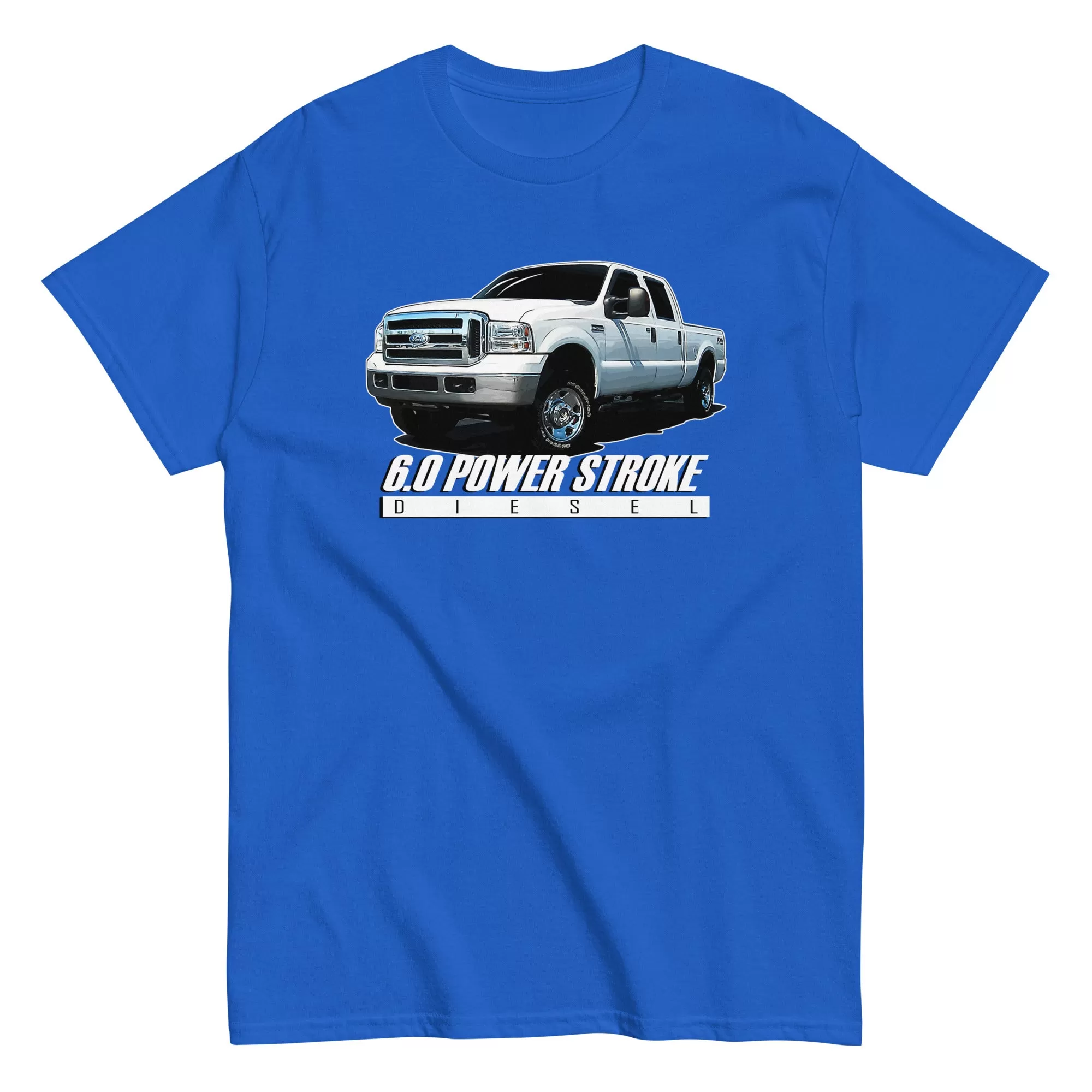 6.0 Power Stroke Diesel T-Shirt With F250 Crew Cab Design