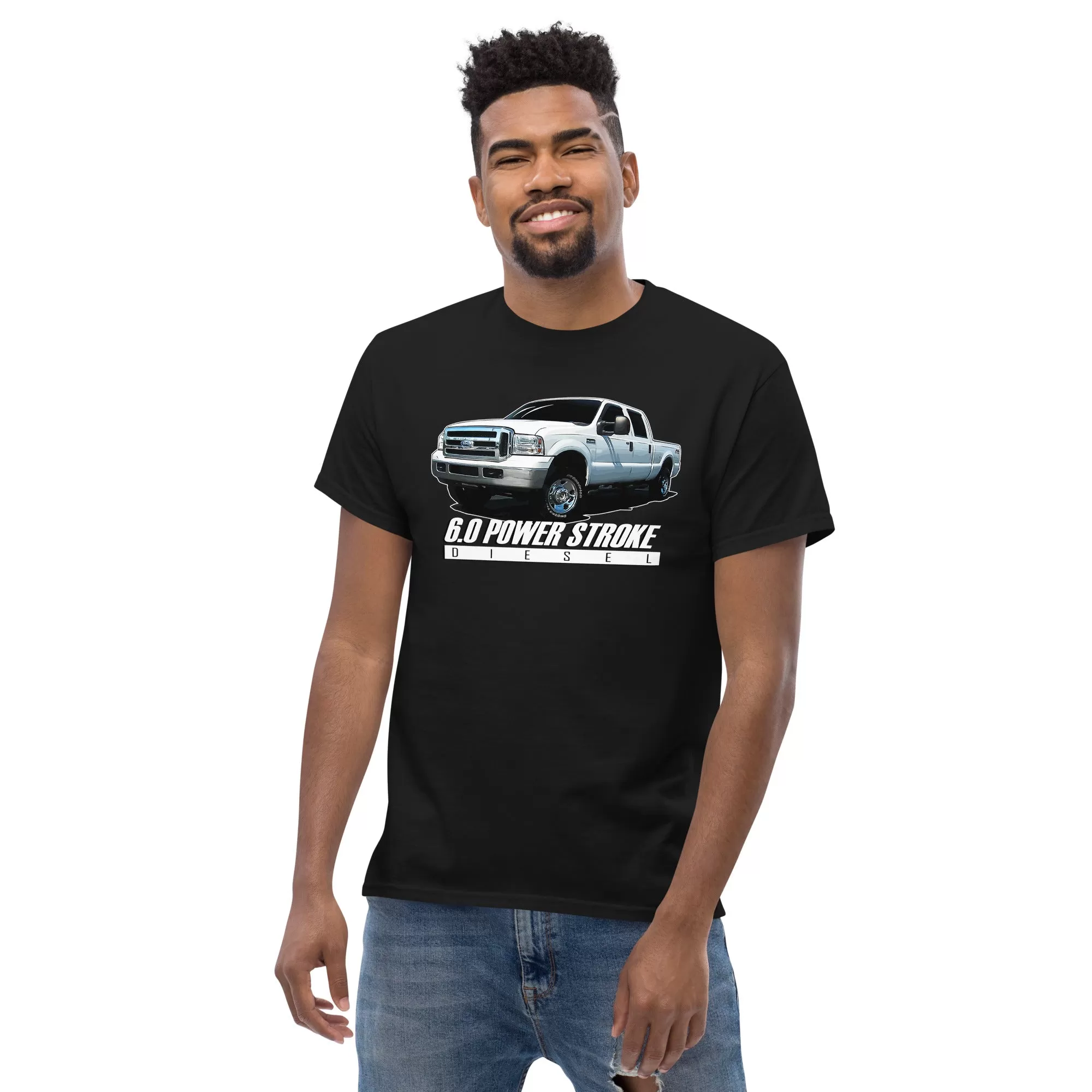 6.0 Power Stroke Diesel T-Shirt With F250 Crew Cab Design