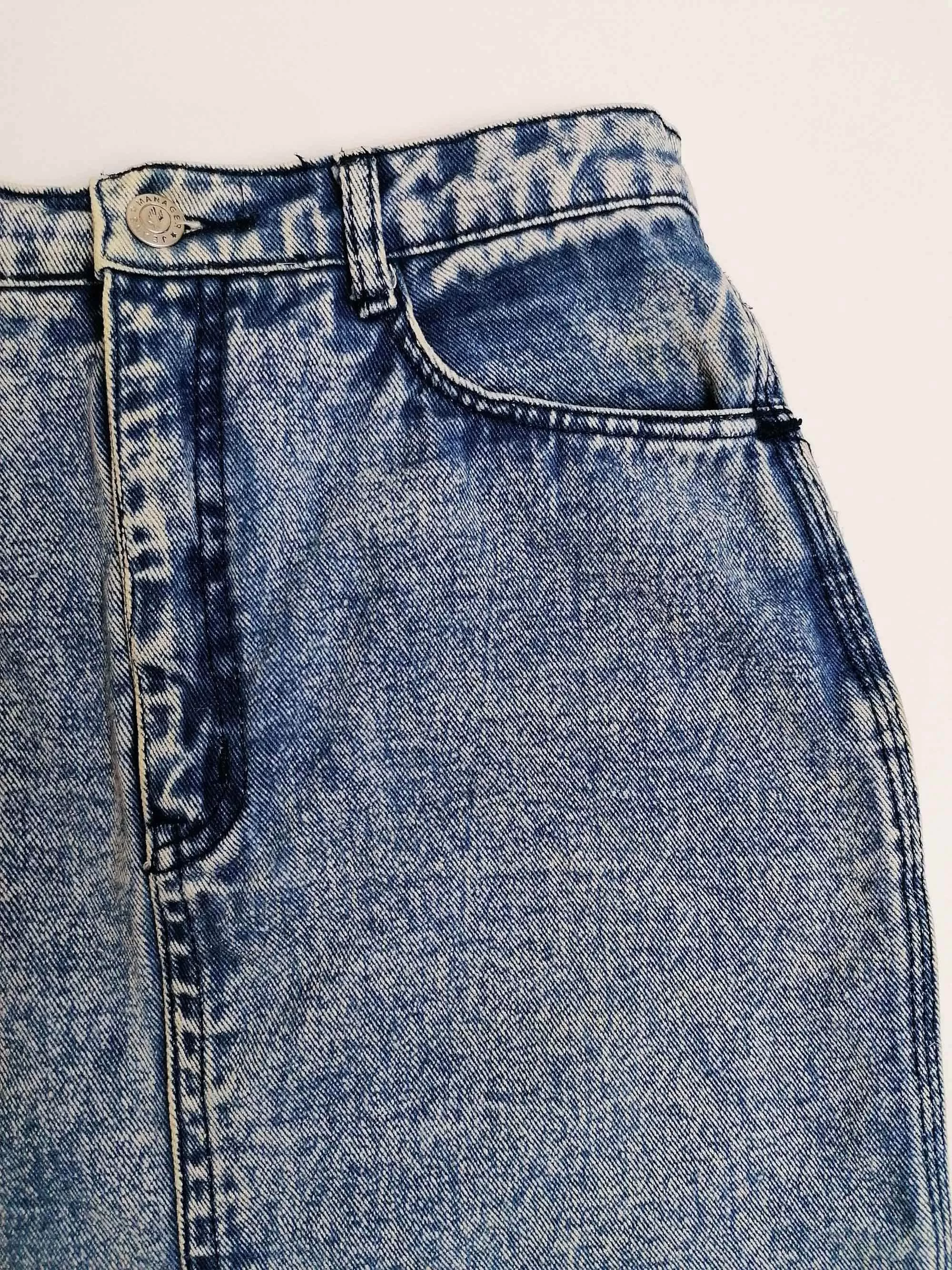 Acidwash Denim Skirt High Waist - size S