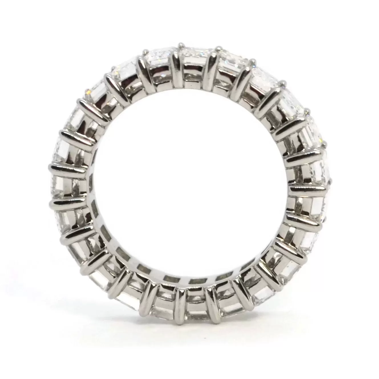 AFJ Diamond Collection - Eternity Band Ring with Emerald-cut Diamonds 4.89 carats, Platinum