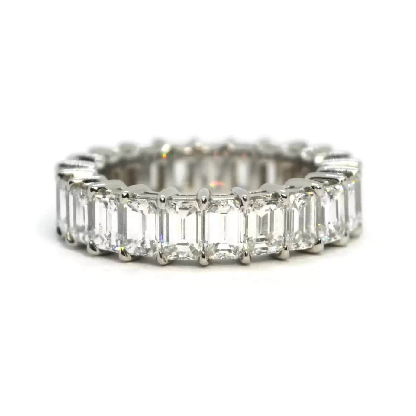 AFJ Diamond Collection - Eternity Band Ring with Emerald-cut Diamonds 4.89 carats, Platinum