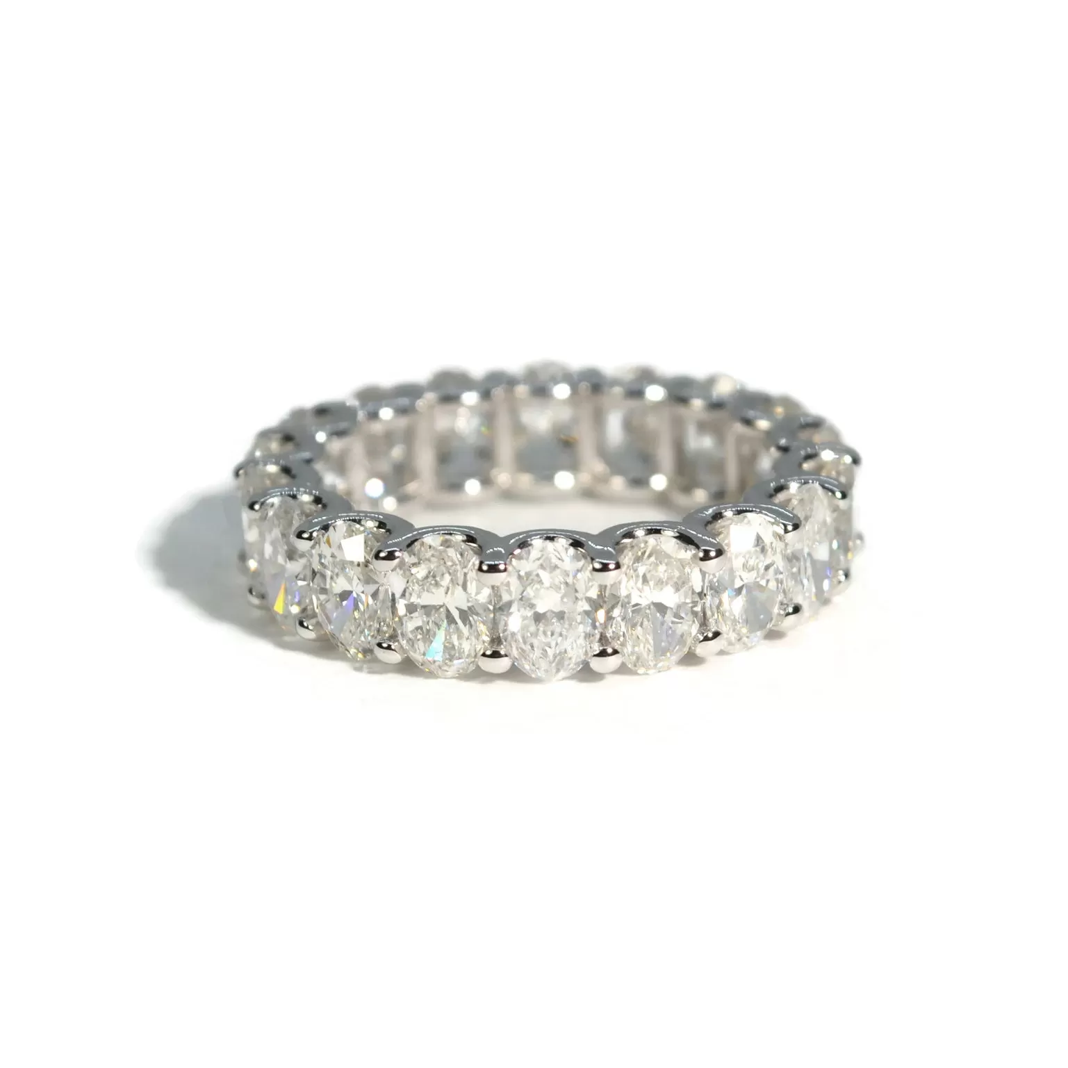 AFJ Diamond Collection - Eternity Band Ring with Oval Diamonds 5.43 carats, Platinum