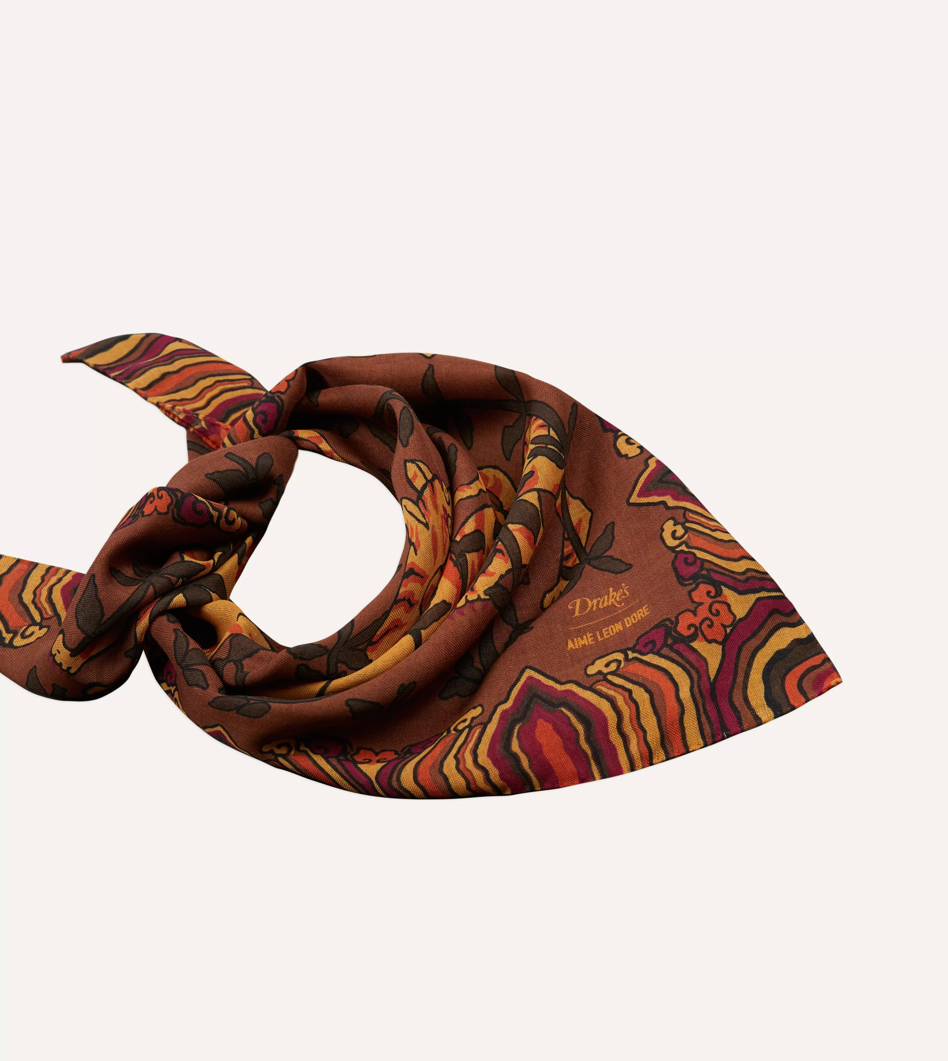 ALD / Drake's Brown Graphic Bandana