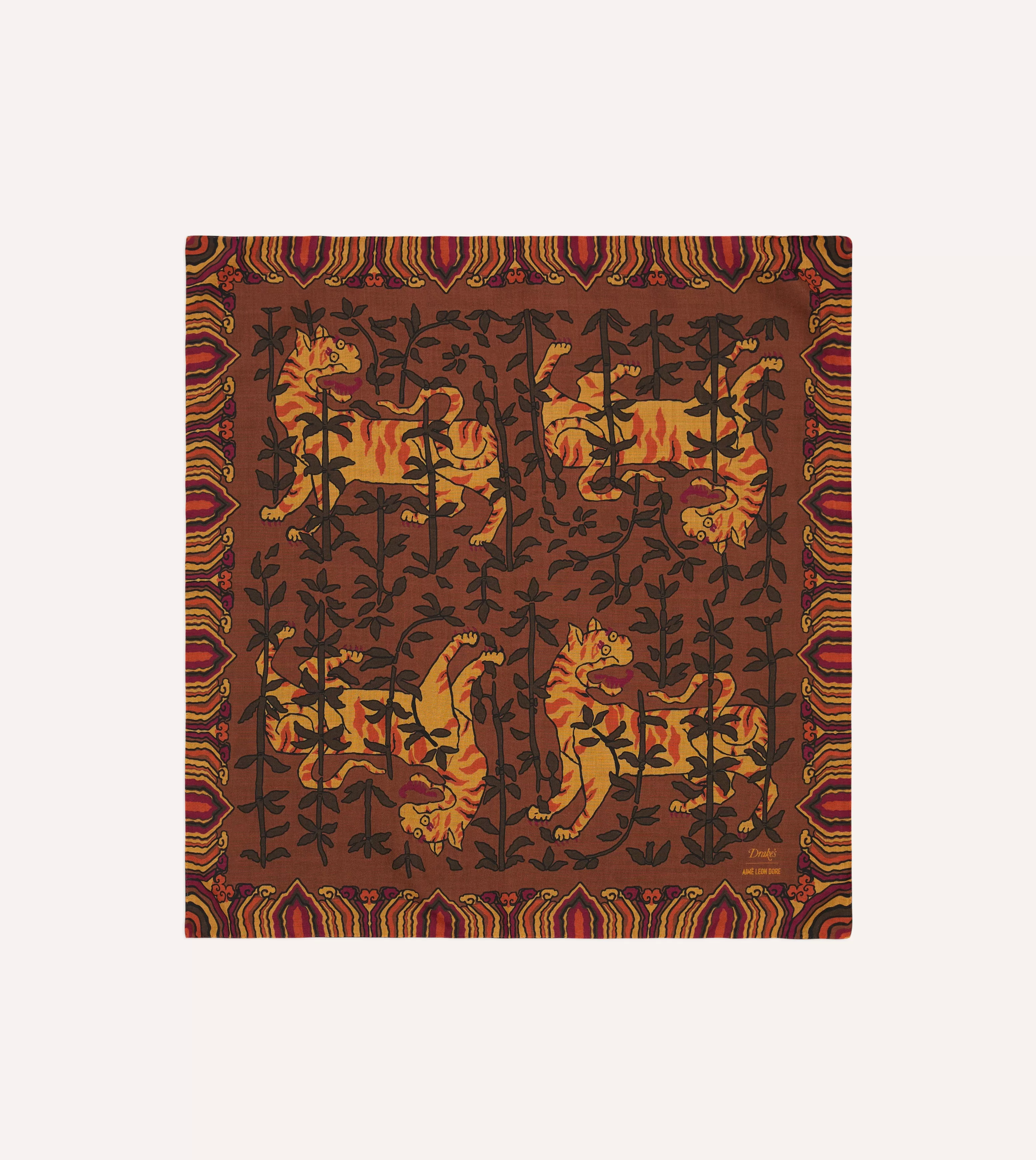 ALD / Drake's Brown Graphic Bandana