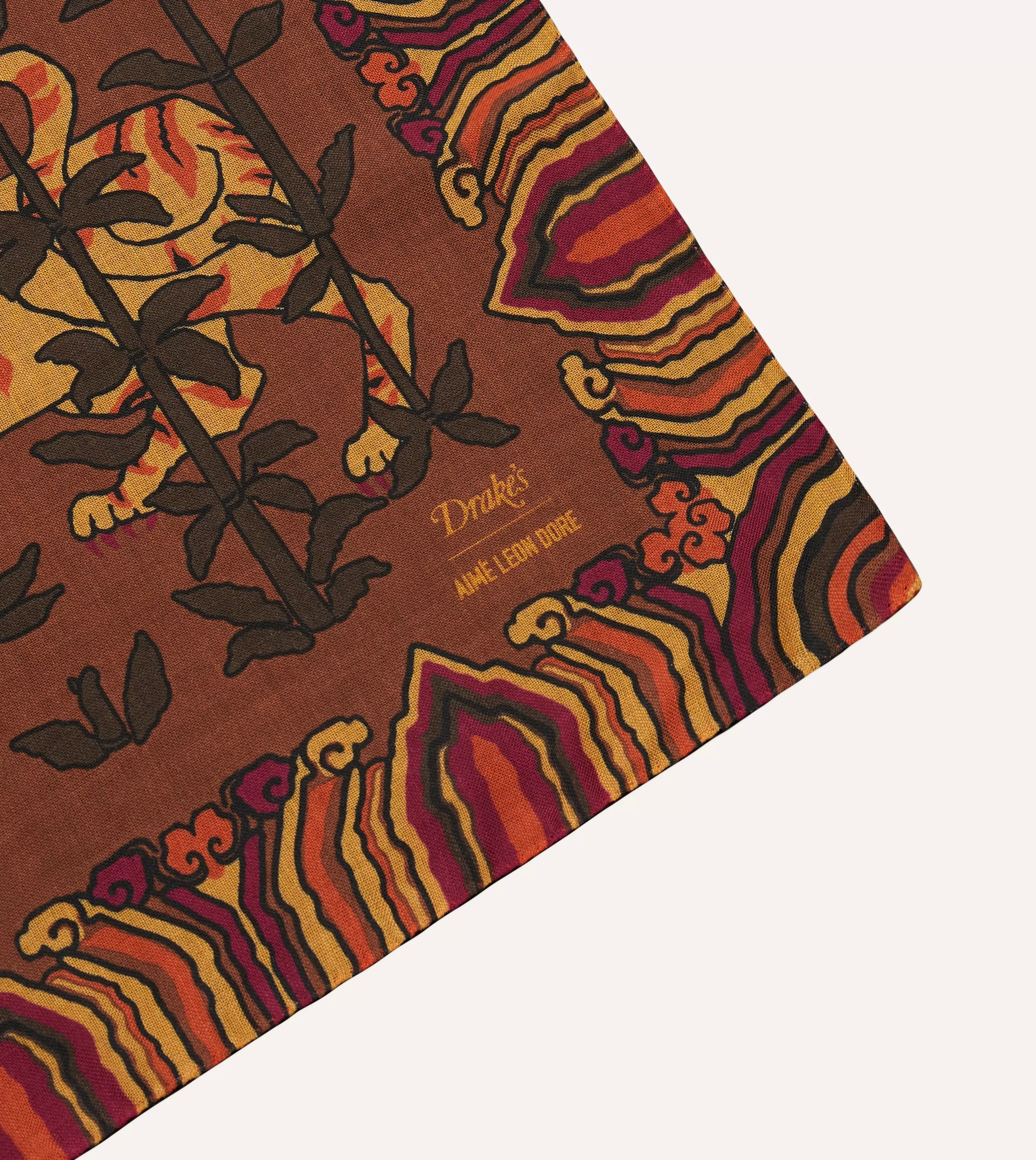 ALD / Drake's Brown Graphic Bandana