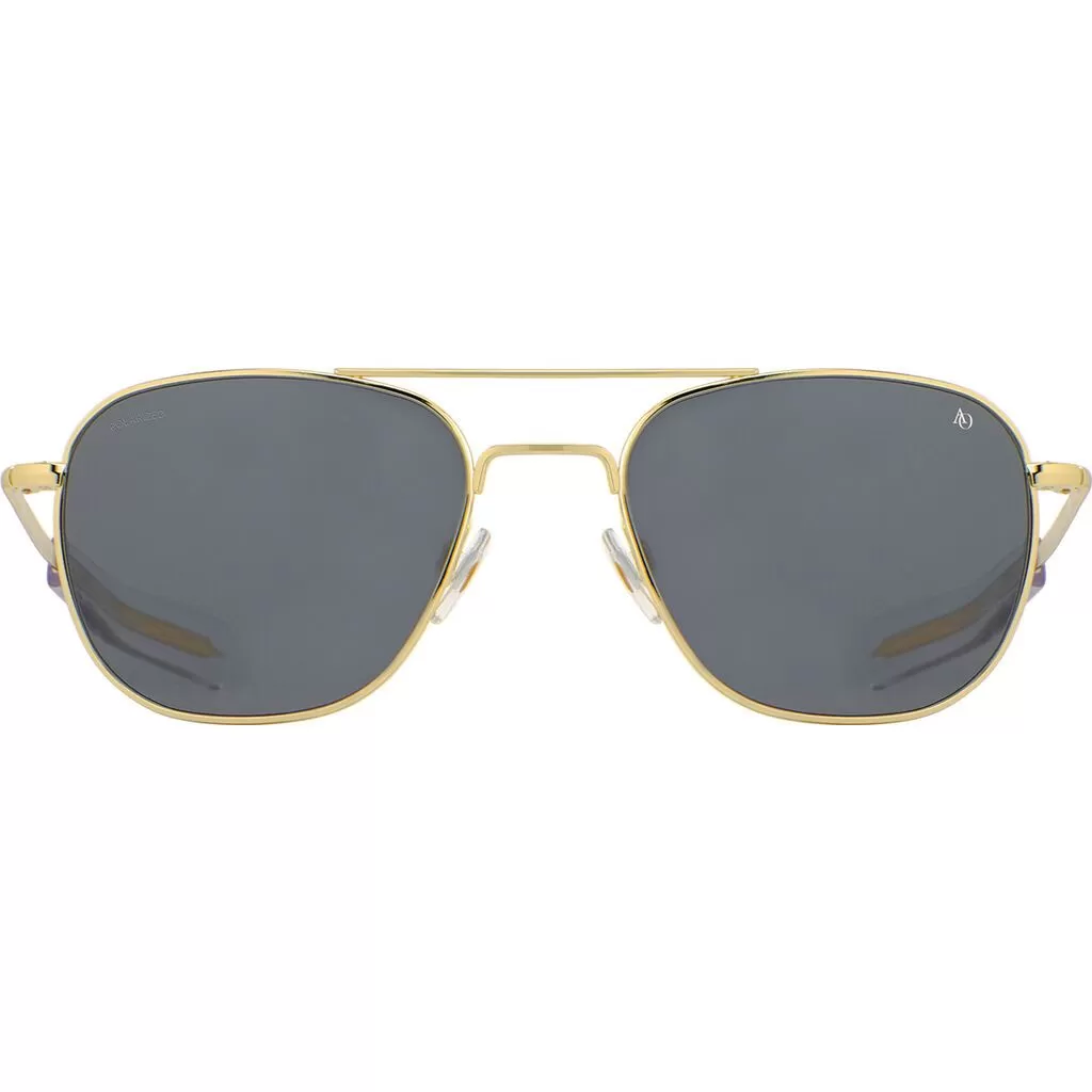 American Optical Big General Sunglasses | Gold/Polarized Nylon Grey