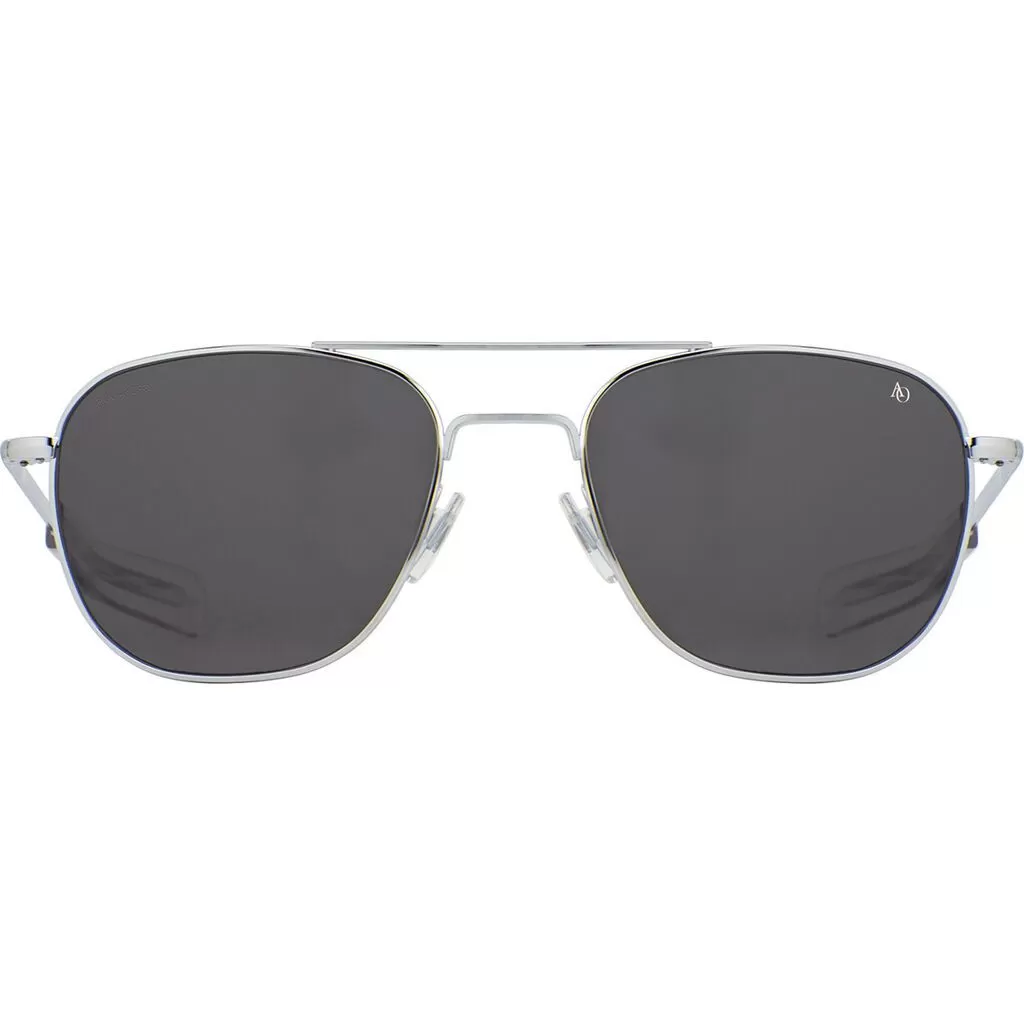 American Optical Big Original Pilot Sunglasses Bayonet | Silver/Nylon Grey