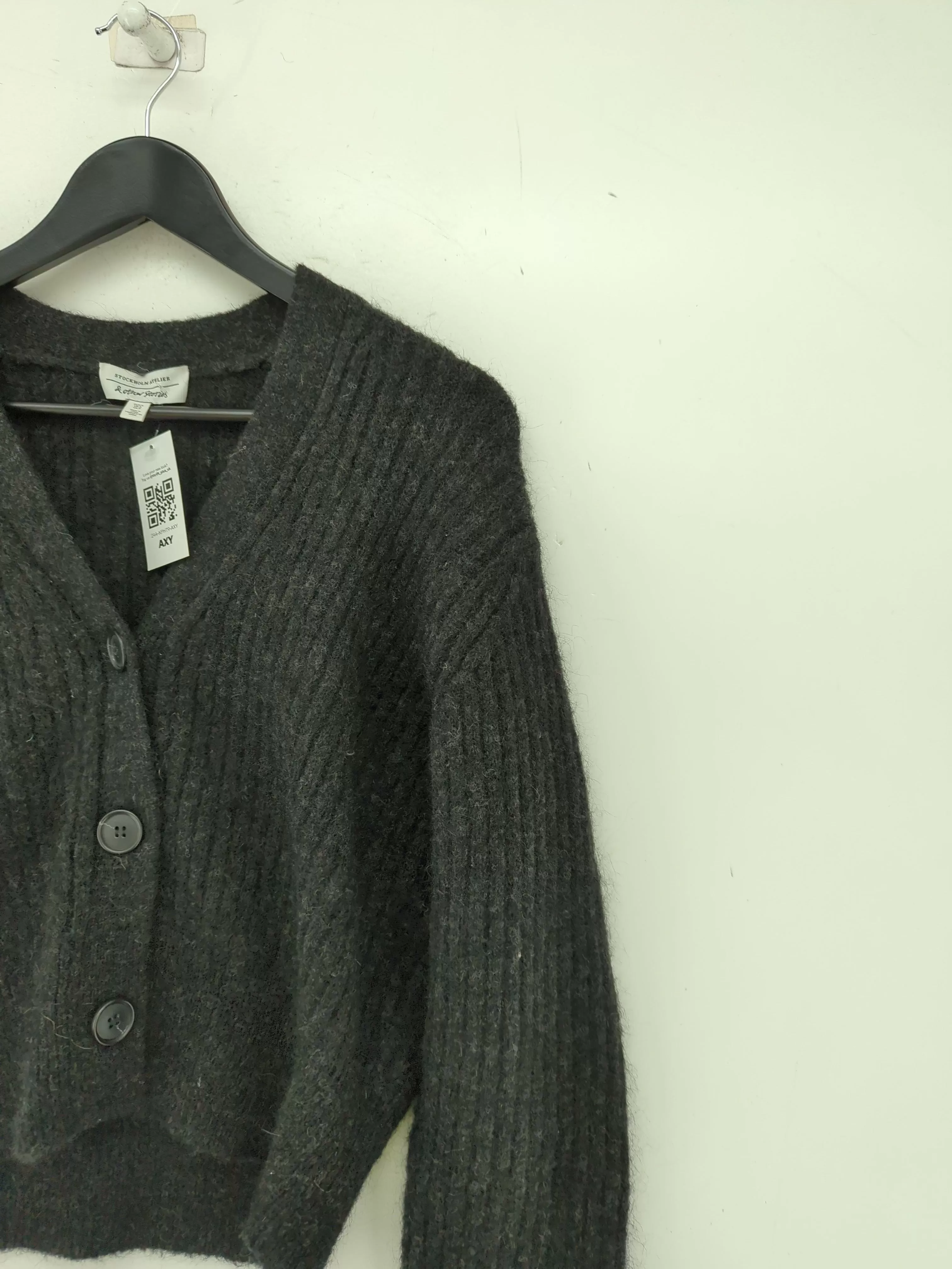 & Other Stories Women's Cardigan S Black Polyamide with Elastane, Mohair, Wool