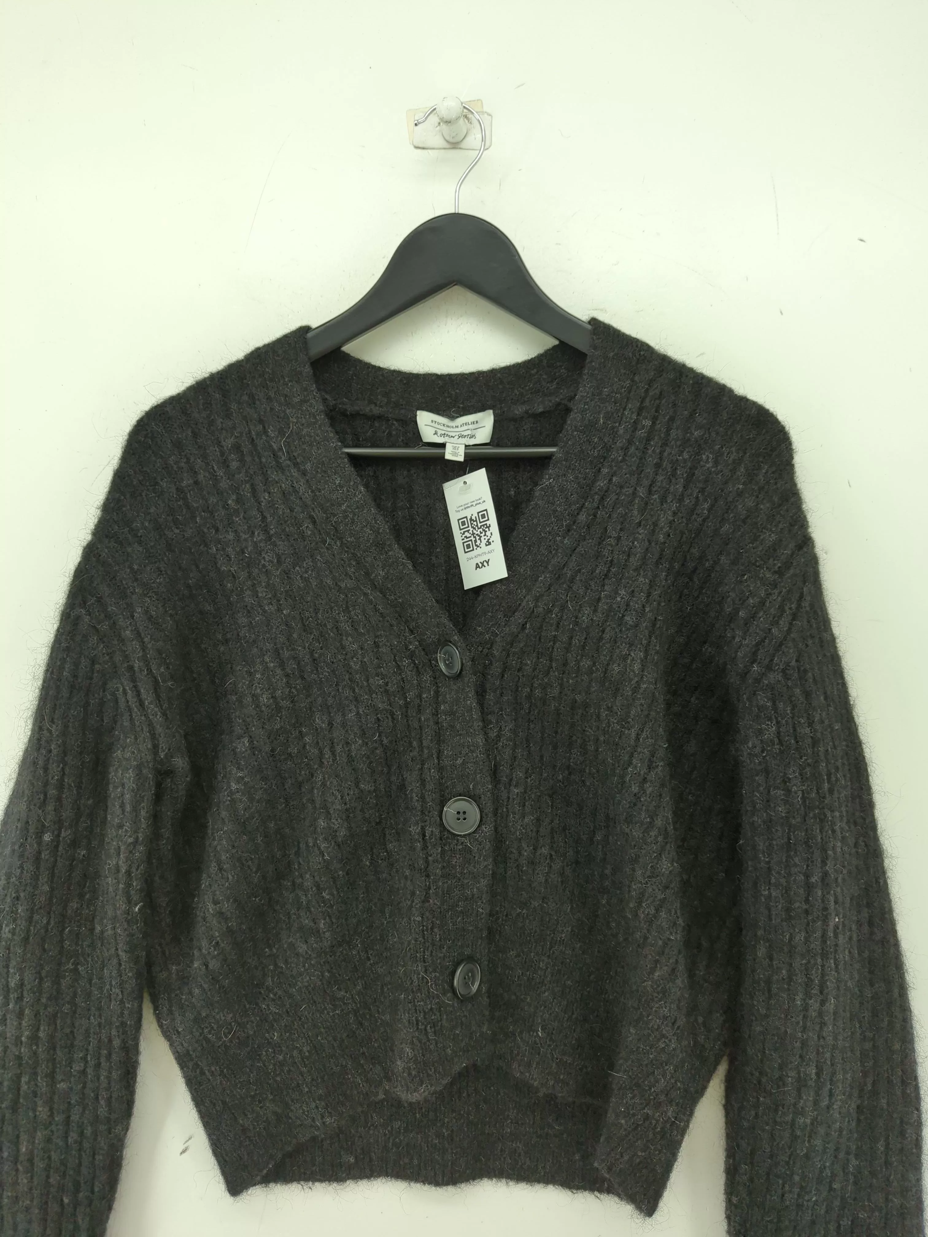 & Other Stories Women's Cardigan S Black Polyamide with Elastane, Mohair, Wool