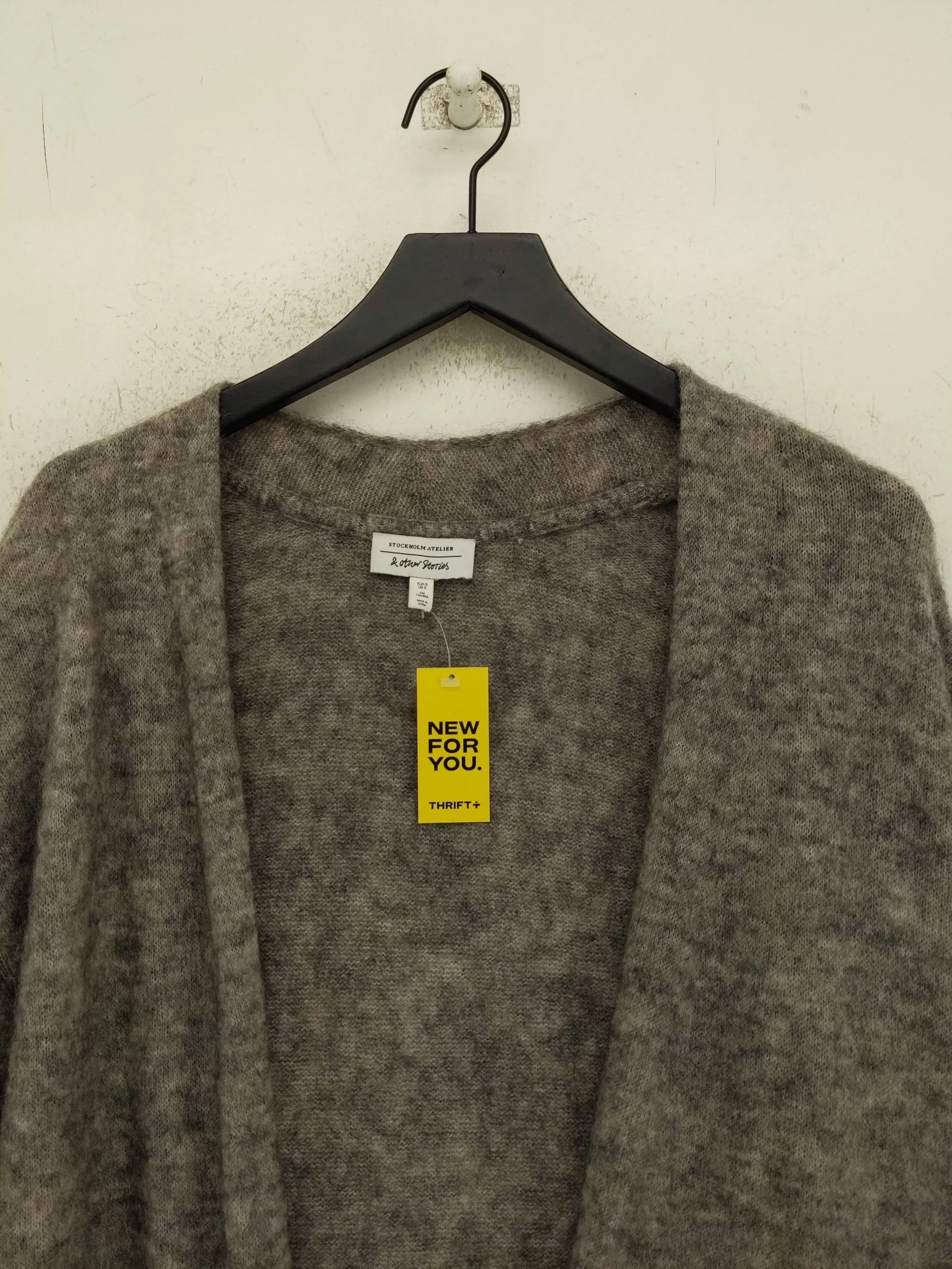 & Other Stories Women's Cardigan S Grey Polyamide with Elastane, Mohair, Wool