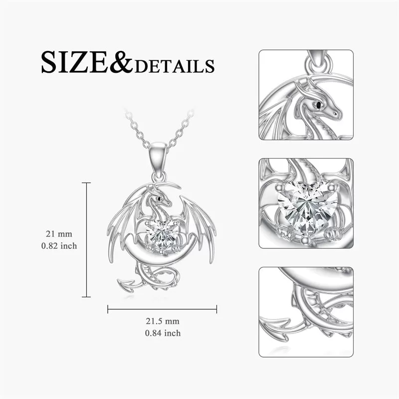 Animals Necklace for Women Daughter Sterling Silver Birthstones Necklace Gifts Pig Hamster Dragon Giraffe Jewelry  Graduation Animals Gift