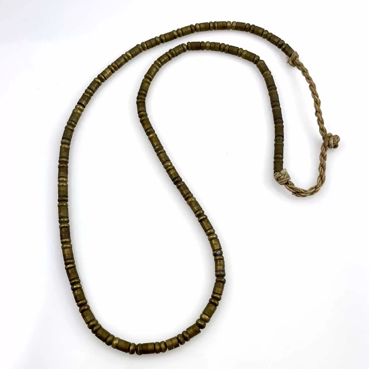 Antique Brass Meditation Mala Bead Necklace Tibet