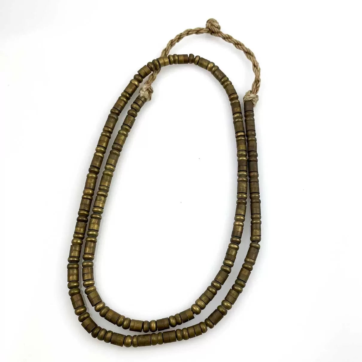 Antique Brass Meditation Mala Bead Necklace Tibet