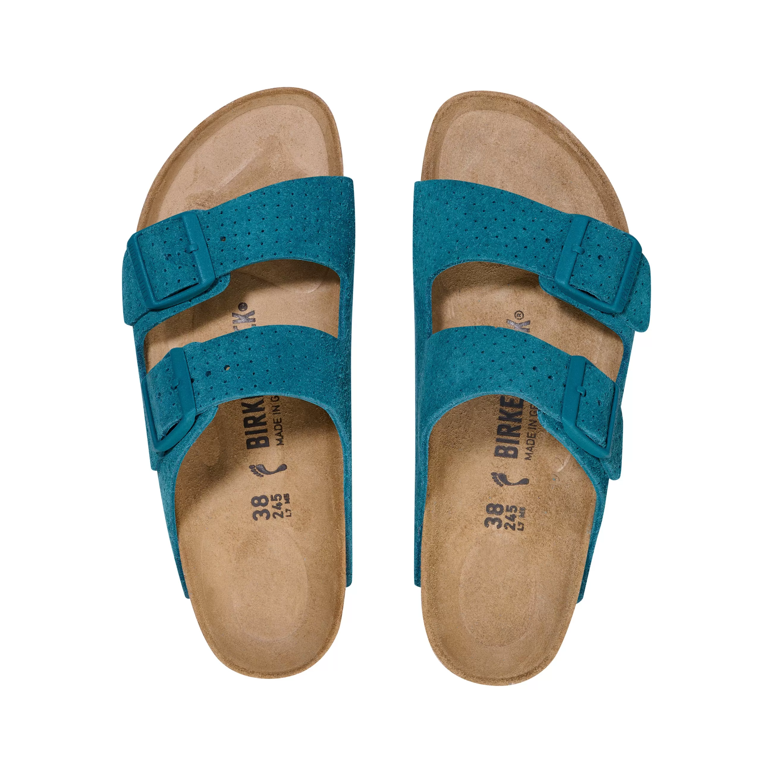 Arizona Deep Turquoise Embossed Suede Leather