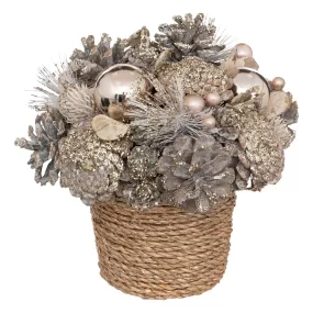 Atmosphera Flower Bunch in Pot Brown