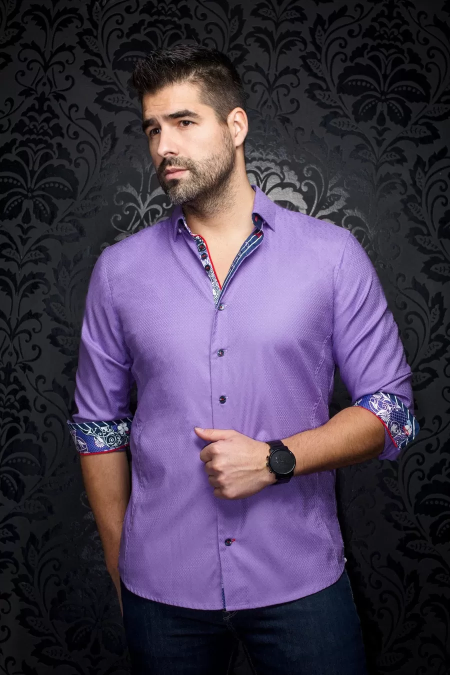 Au Noir Stretch Shirt | Adjani Lavender