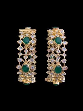 B14 Salma Bangles In Emerald Green ( SHIPS IN 4 WEEKS )