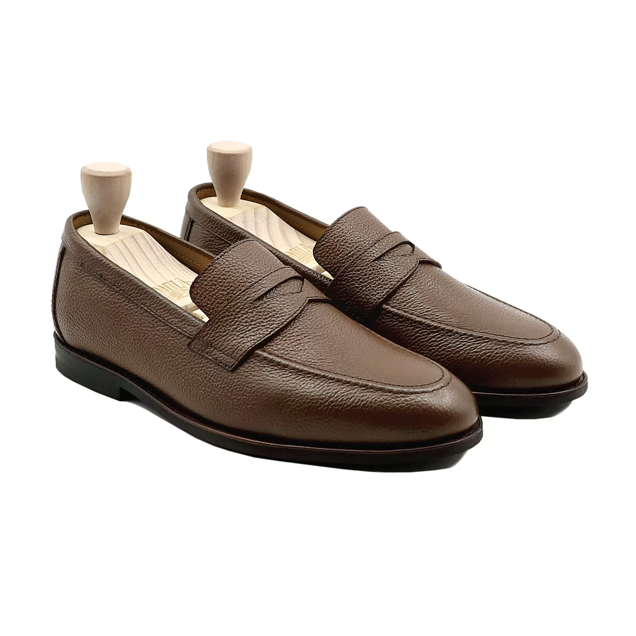 Barq - Men's Brown Pebble Grain Leather Loafer