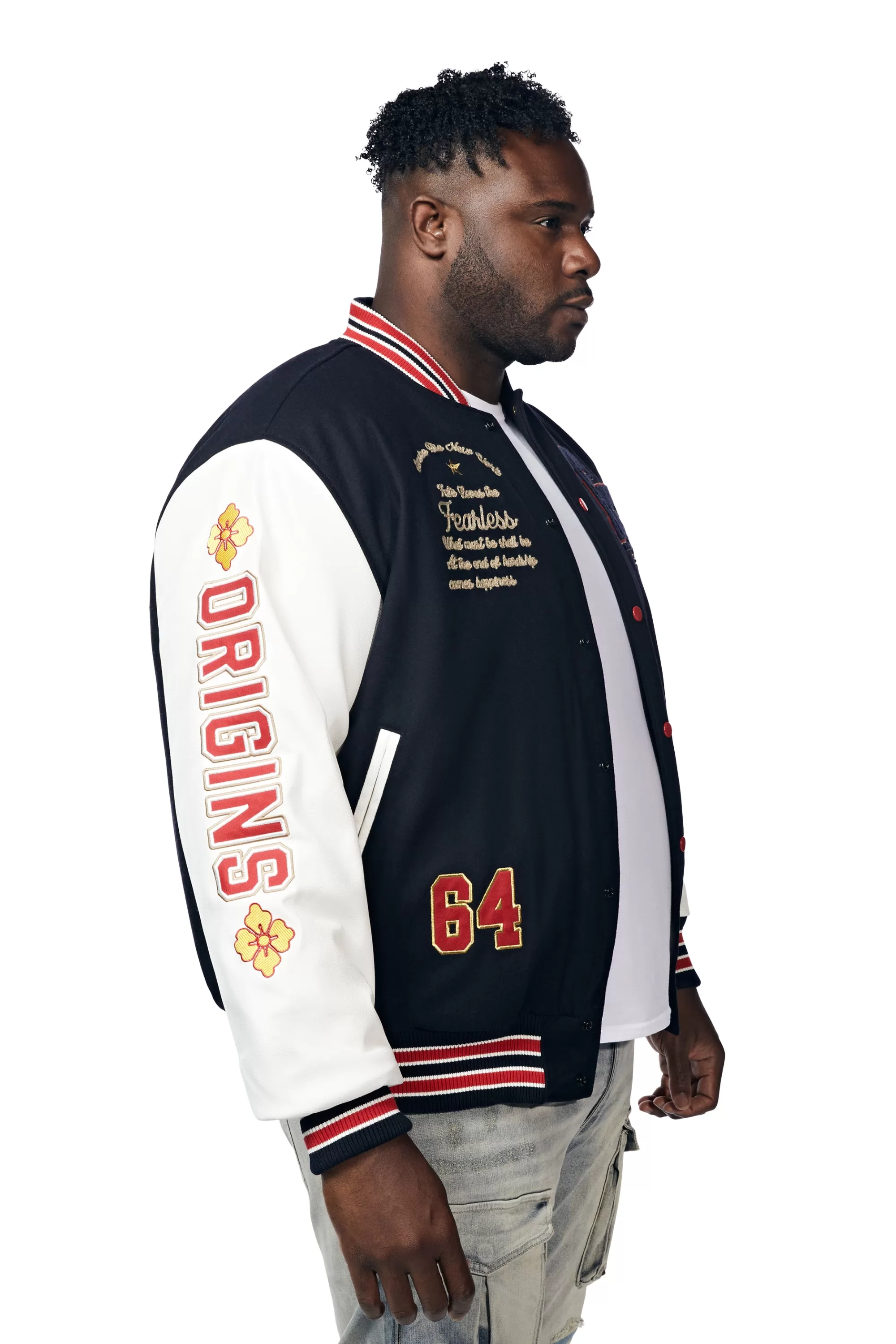 Big And Tall Tokyo Varsity Jacket - Navy