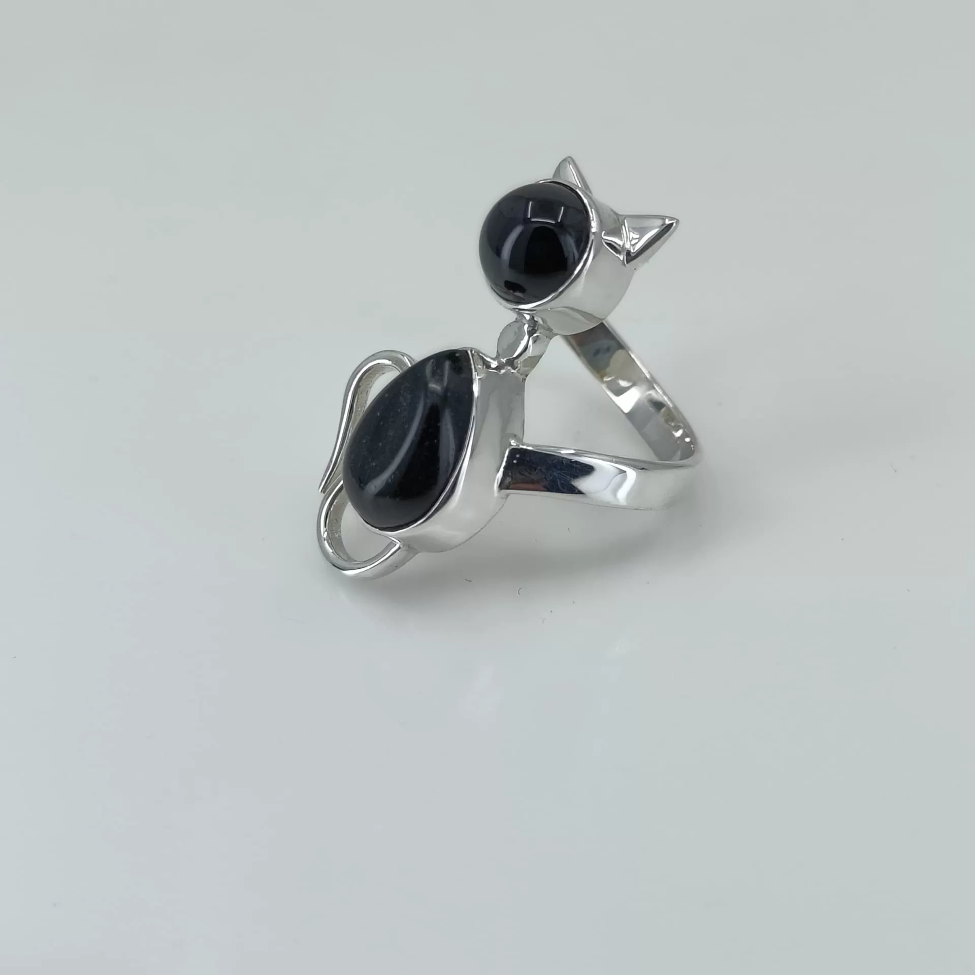 Black Onyx 925 Solid Sterling Silver,Handmade Jewelry, Women Cat, Gift for her