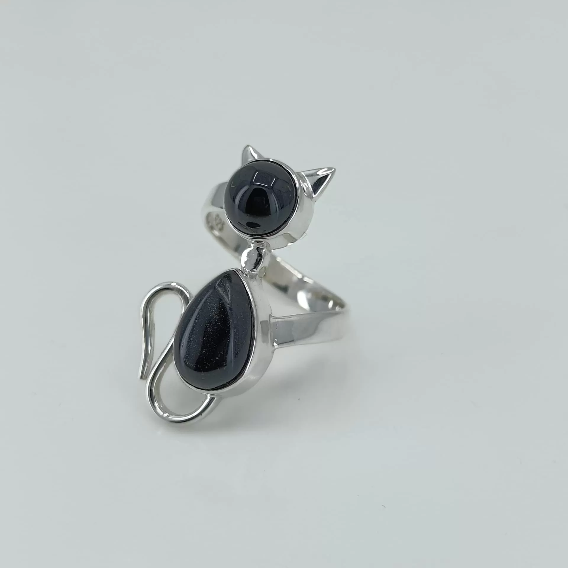 Black Onyx 925 Solid Sterling Silver,Handmade Jewelry, Women Cat, Gift for her