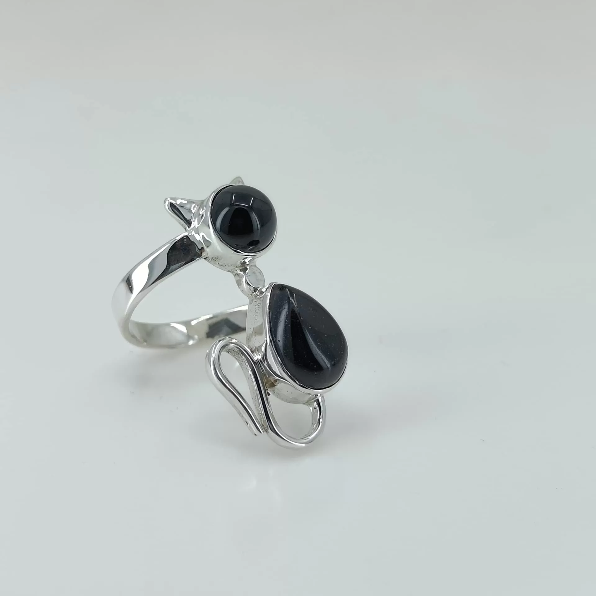 Black Onyx 925 Solid Sterling Silver,Handmade Jewelry, Women Cat, Gift for her