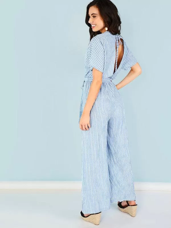 BLUE & WHITE JUST RIGHT JUMPSUIT