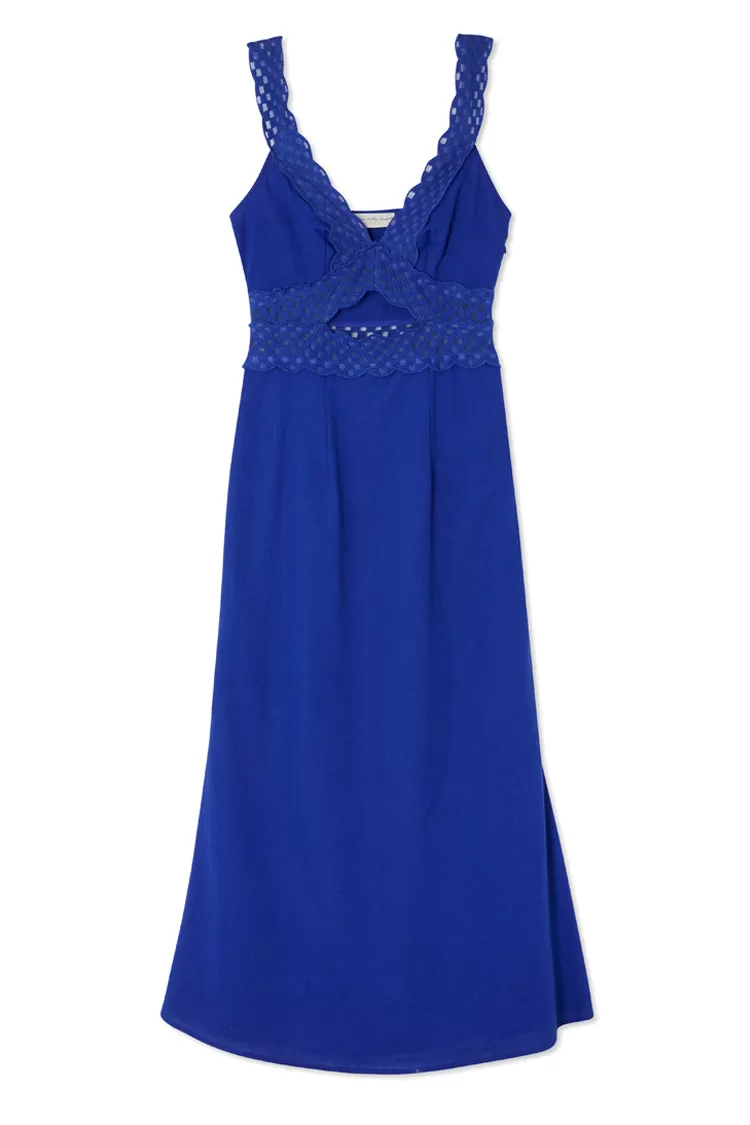 Blue Linen Blend Mimi Dress