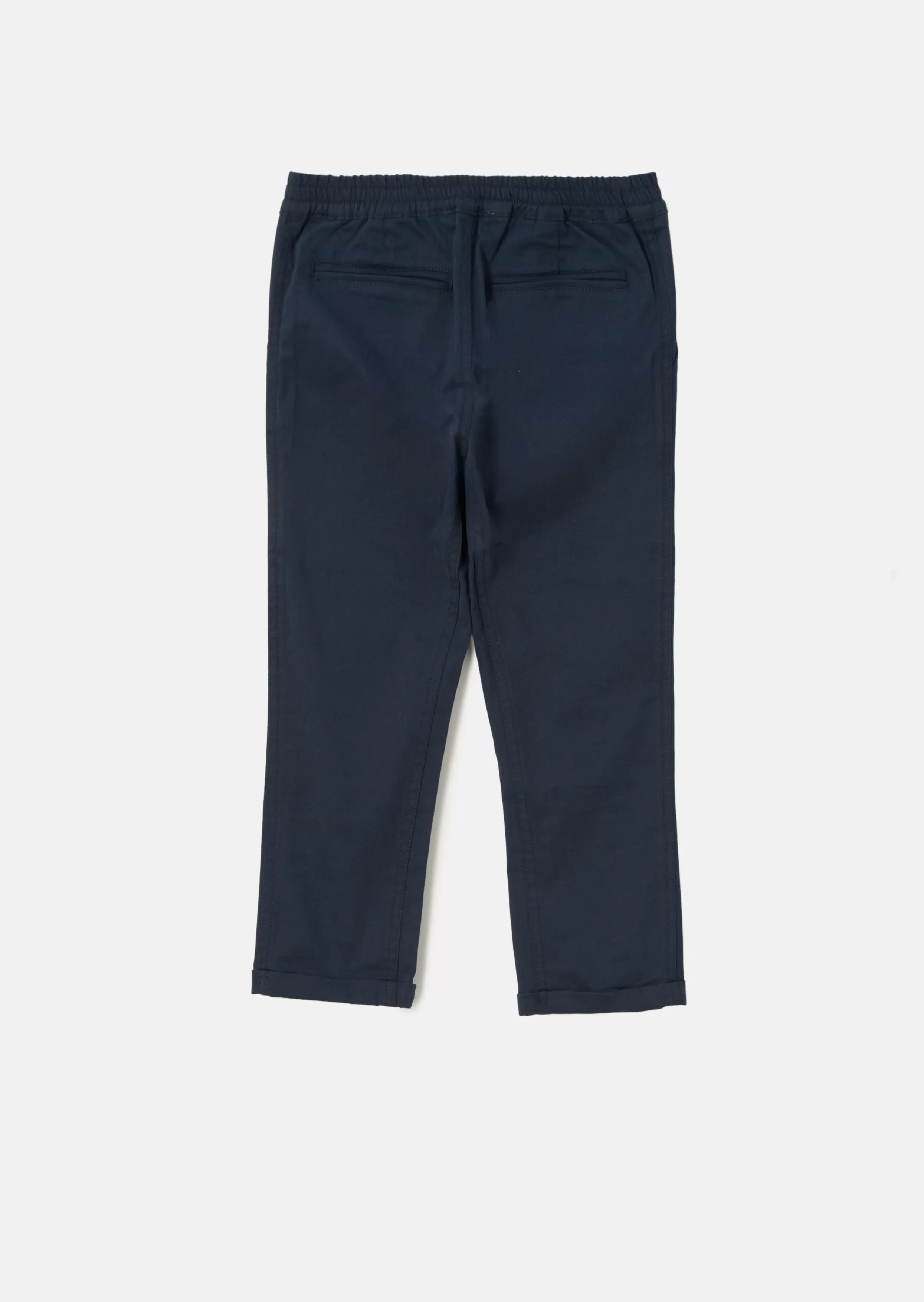 Boys Solid Cotton Blue Smart Chino Pants