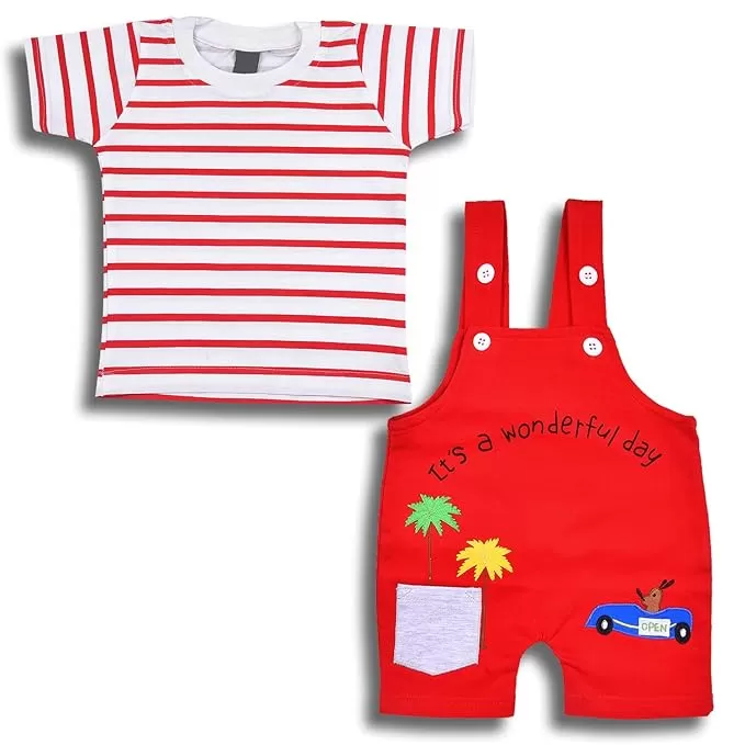 Boys T-shirt and Dungaree Set