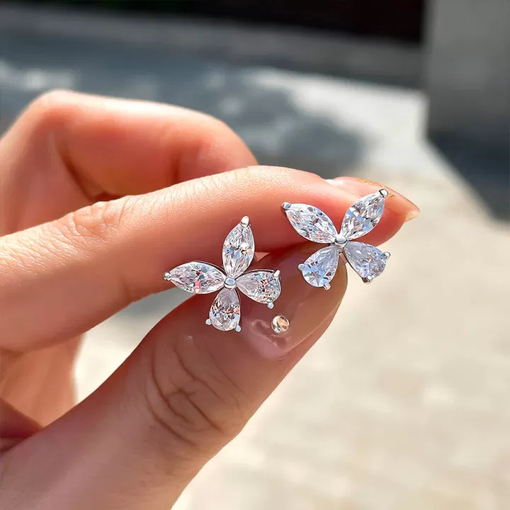 Butterfly Design Sterling Silver Stud Earrings