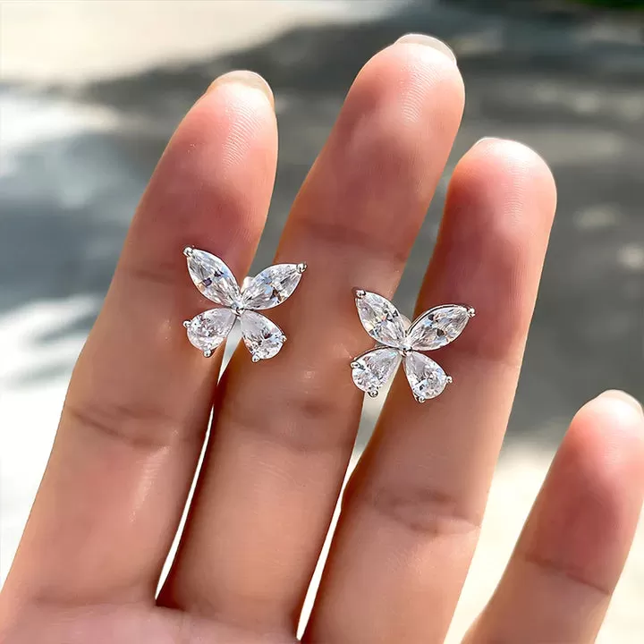 Butterfly Design Sterling Silver Stud Earrings