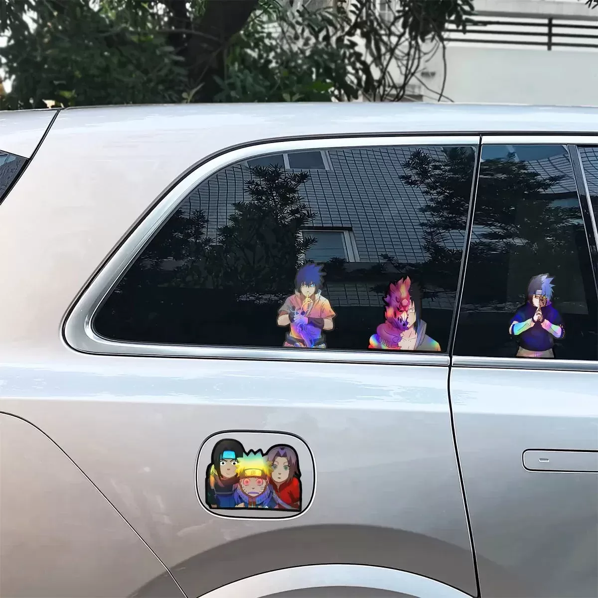 Cartoon Holographic Anime Laser Stickers Motorcycle Anime Lenticular Car Window Sticker For Laptop Hot（22 designs）