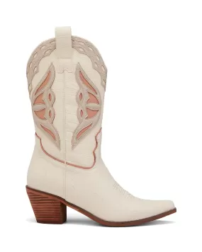 Chicago Cowboy Boot Bone Croc