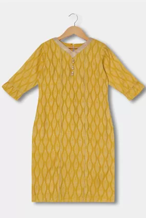 Chittythalli Girls Kurthi Handloom Cotton Regular Fit  - Yellow  - KU06