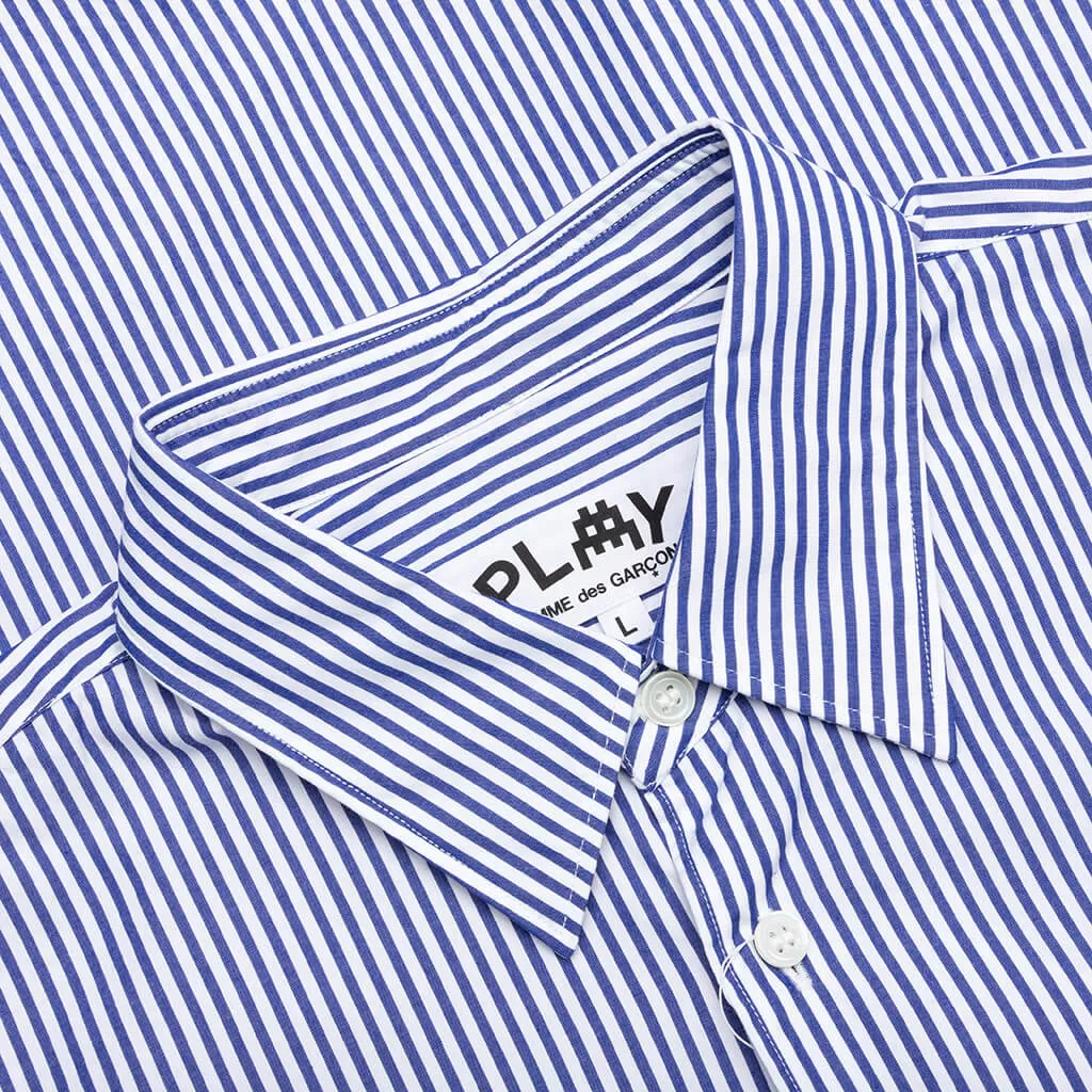 Comme des Garcons PLAY x the Artist Invader Striped Shirt - Blue/White