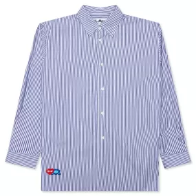 Comme des Garcons PLAY x the Artist Invader Striped Shirt - Blue/White