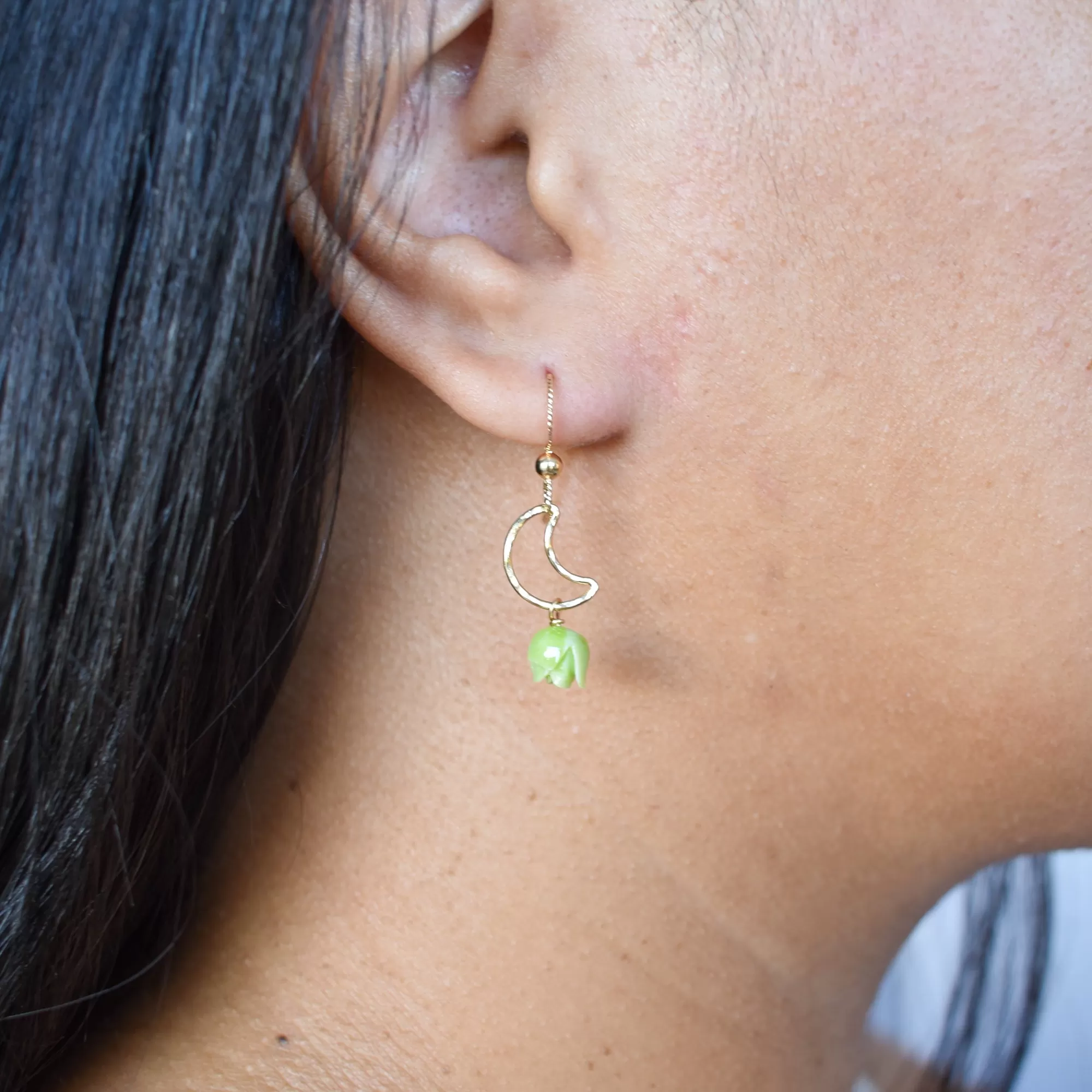 Crescent Moon Pakalana Earrings